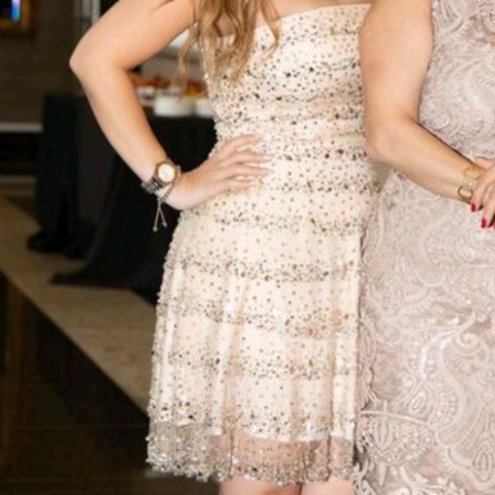 Terrani Rose gold Sequin cocktail Dress